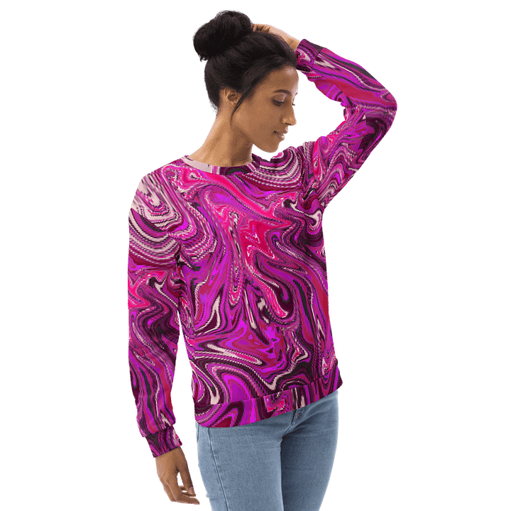 Sweatshirt - Pink and Purple Digital Fluid Art product image (1)