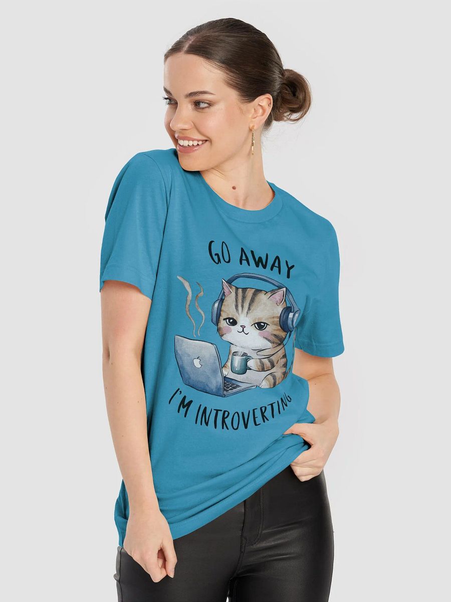 I'm Introverting - Introvert Funny Coffee Cat T-Shirt product image (5)