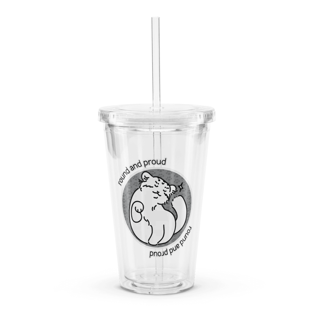 Round and Proud Manul Unlabeled Version - Transparent Cup & Straw product image (1)