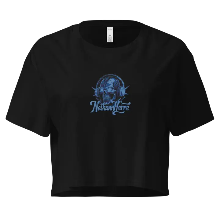 Futuristic Skull Soundwaves Crop Top product image (1)