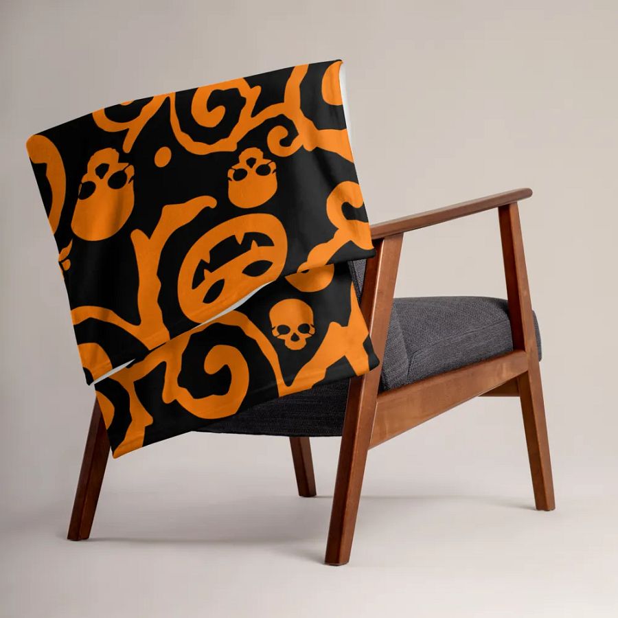 Scary Pumpkins Skull Blanket product image (1)