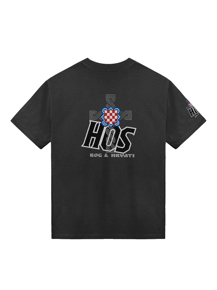 HOS DOMOVINI VJERAN Checkerboard Shield Faded T-Shirt product image (2)