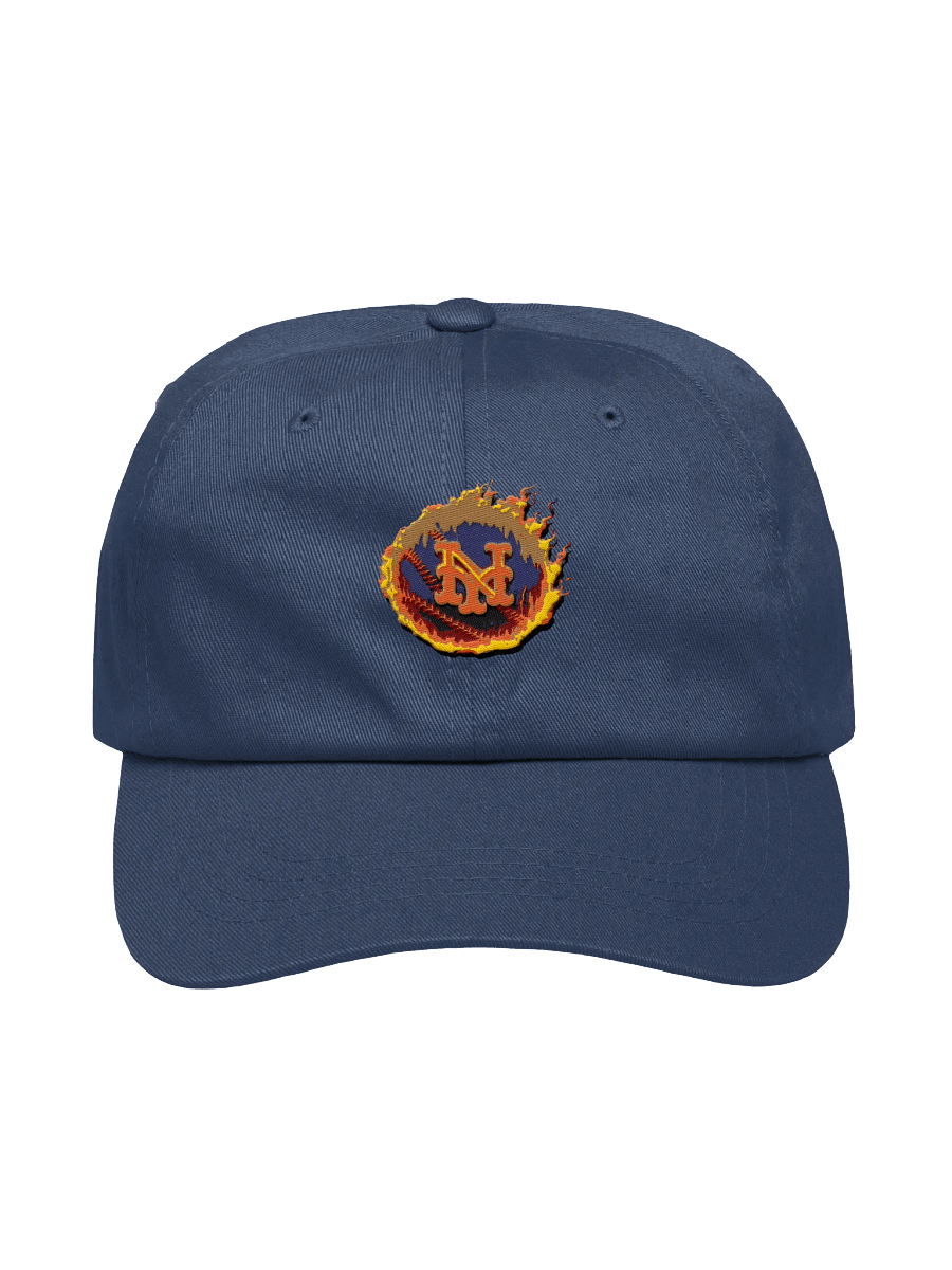 Flaming NY Mets Baseball Dad Hat product image (1)