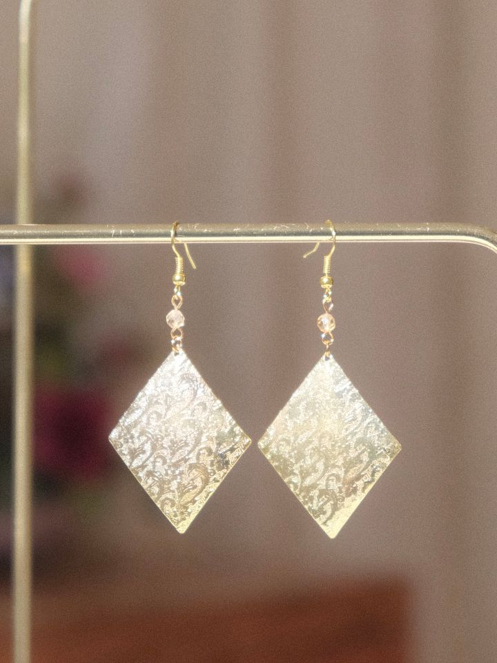 Golden diamond - Citrine earrings product image (1)