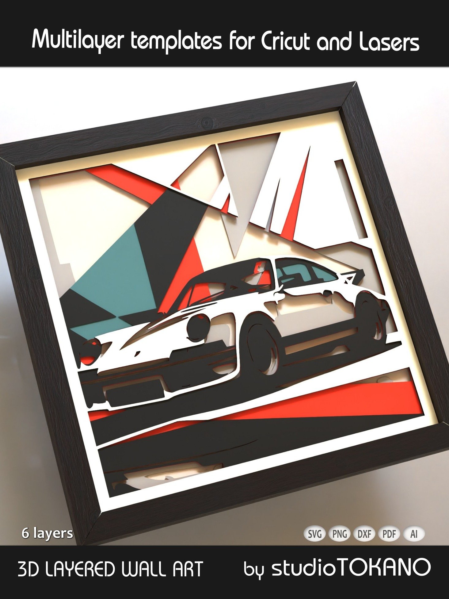 Porsche Shadow Box SVG product image (5)