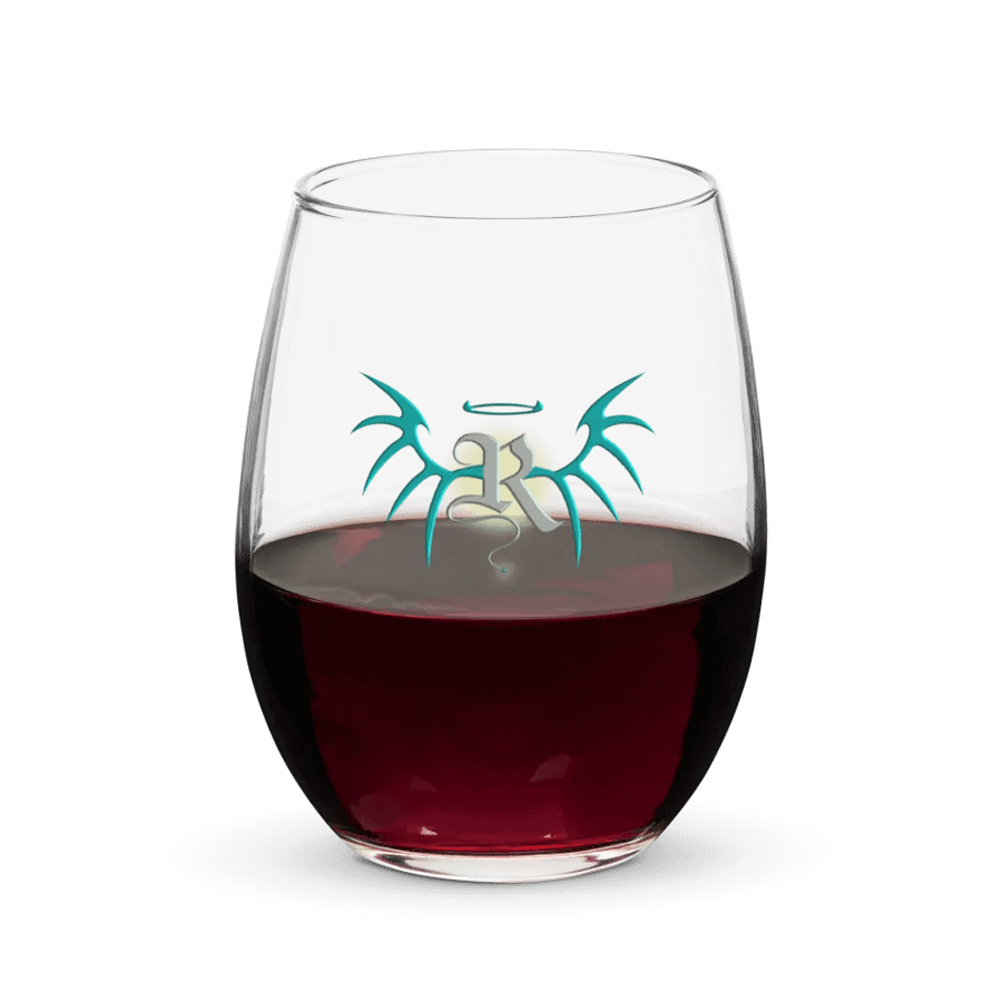 RafaZafar Logo Stemless Wineglass (silver aura) product image (5)