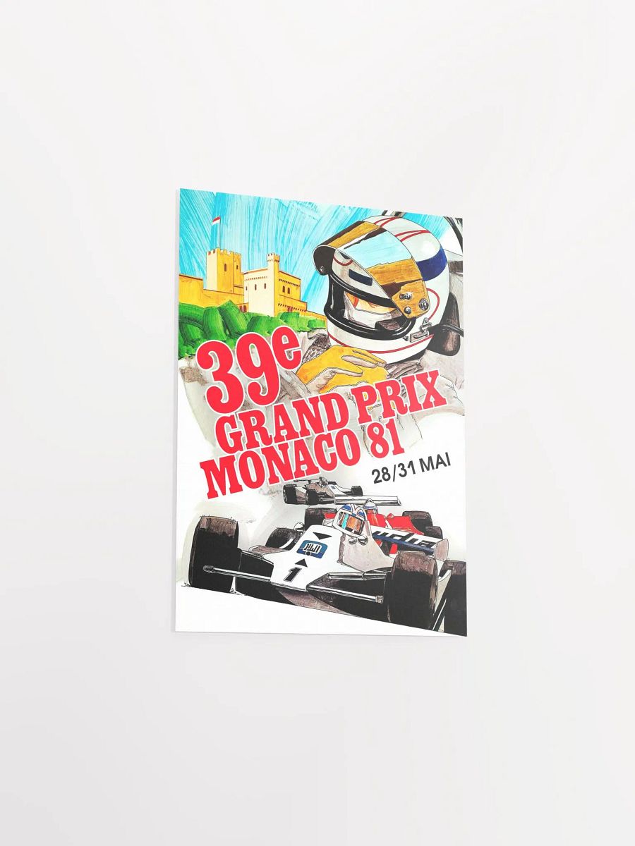 Monaco Vintage F1 Grand Prix, 1981 poster — Vintage Formula 1 poster, Monaco Grand Prix poster, retro travel poster product image (8)