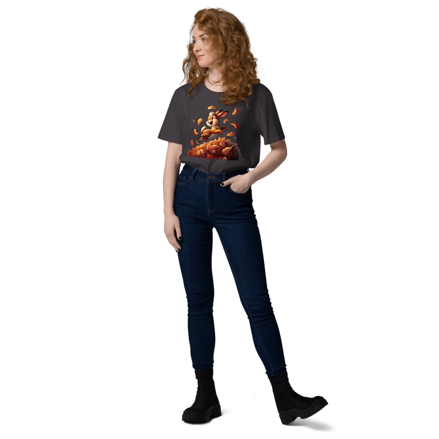 Autumn Leaves Bunny Organic Unisex T-Shirt product image (177)