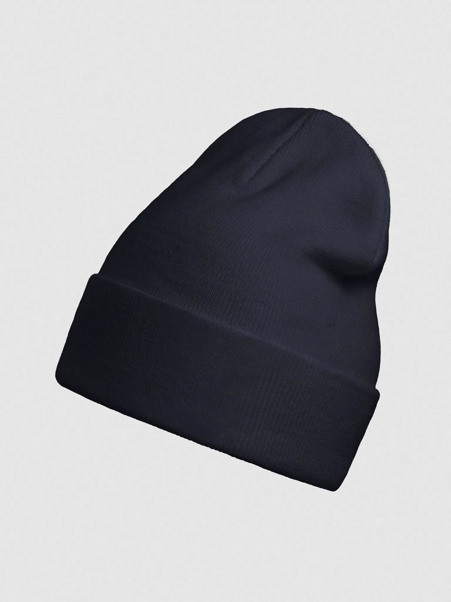Plain Color Navy Knit Cuffed Beanie Hat product image (4)