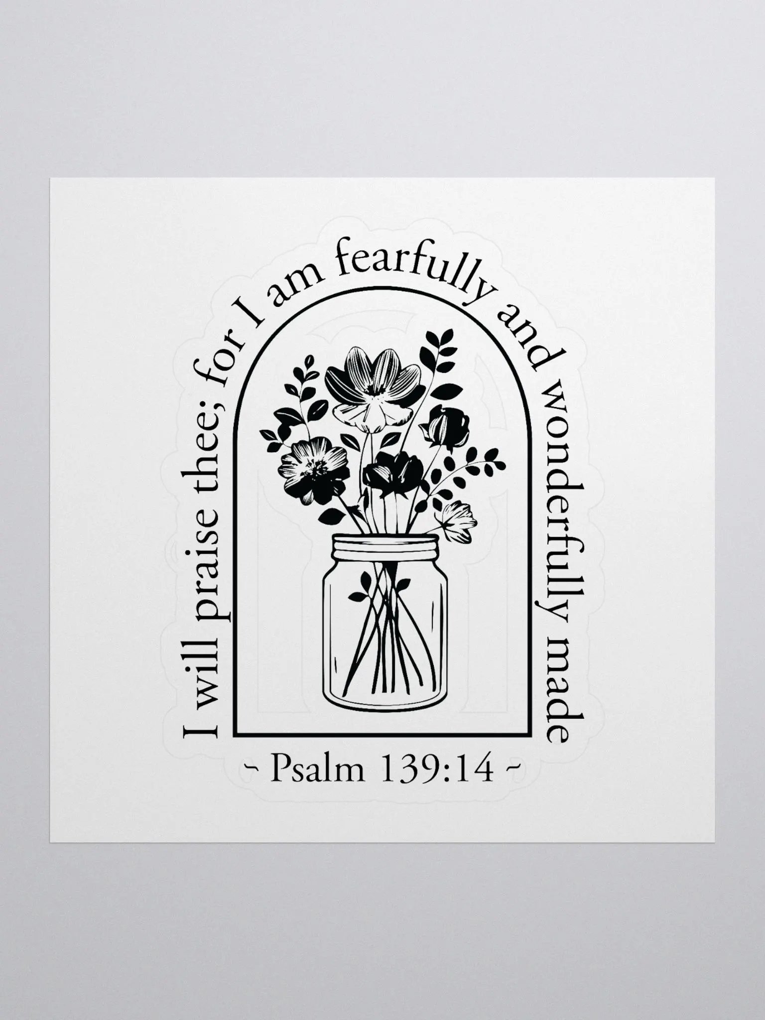 Psalm 139:14 Floral Sticker product image (1)