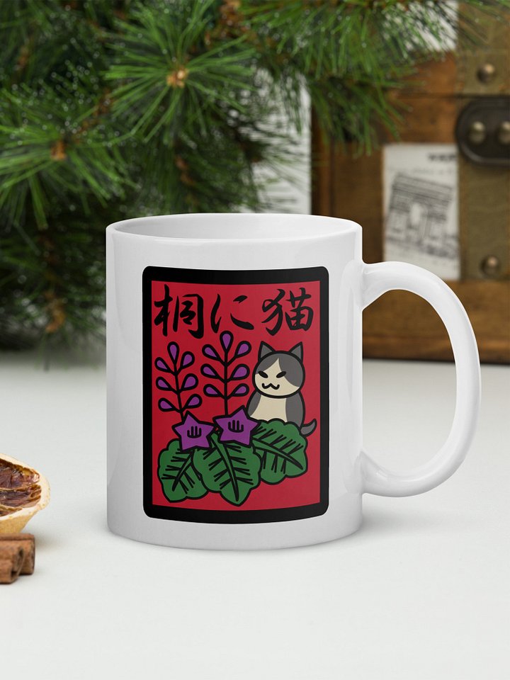 December Hanafuda Japanese Playing Card Cat 11 oz Mug product image (1)