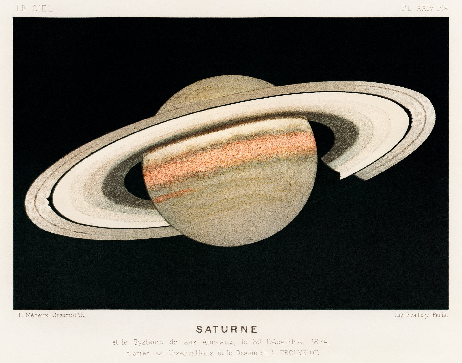 Vintage Art Download - F. Leheux, Saturne c. 1877, Lithograph product image (1)