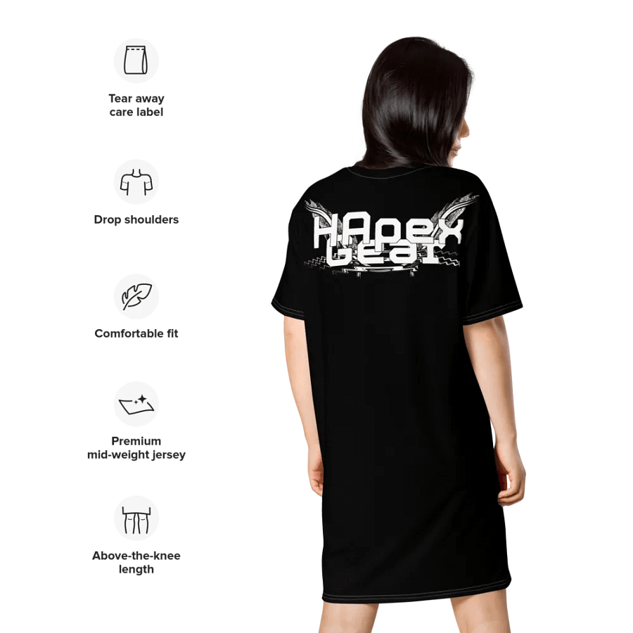 T-Shirt Dress - Black - White HApex Gear White Logo product image (10)