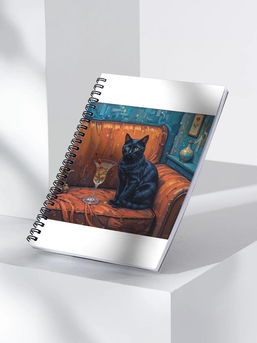 BLACK CAT ON COUCH NEXT TO MARTINI product image (3)