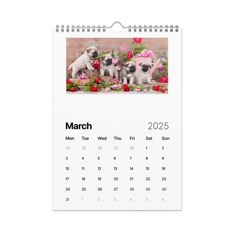Pug Squad 2025 Customizable Wall Calendar product image (9)