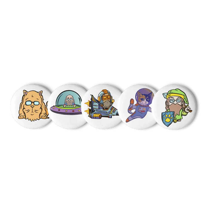 Set of 5 Badges (White) product image (2)