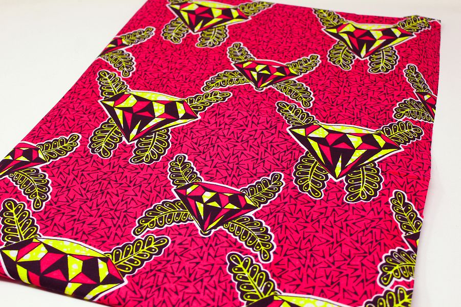 Tessuto Wax Print Fucsia - Design Diamanti - cod. 607/B product image (2)