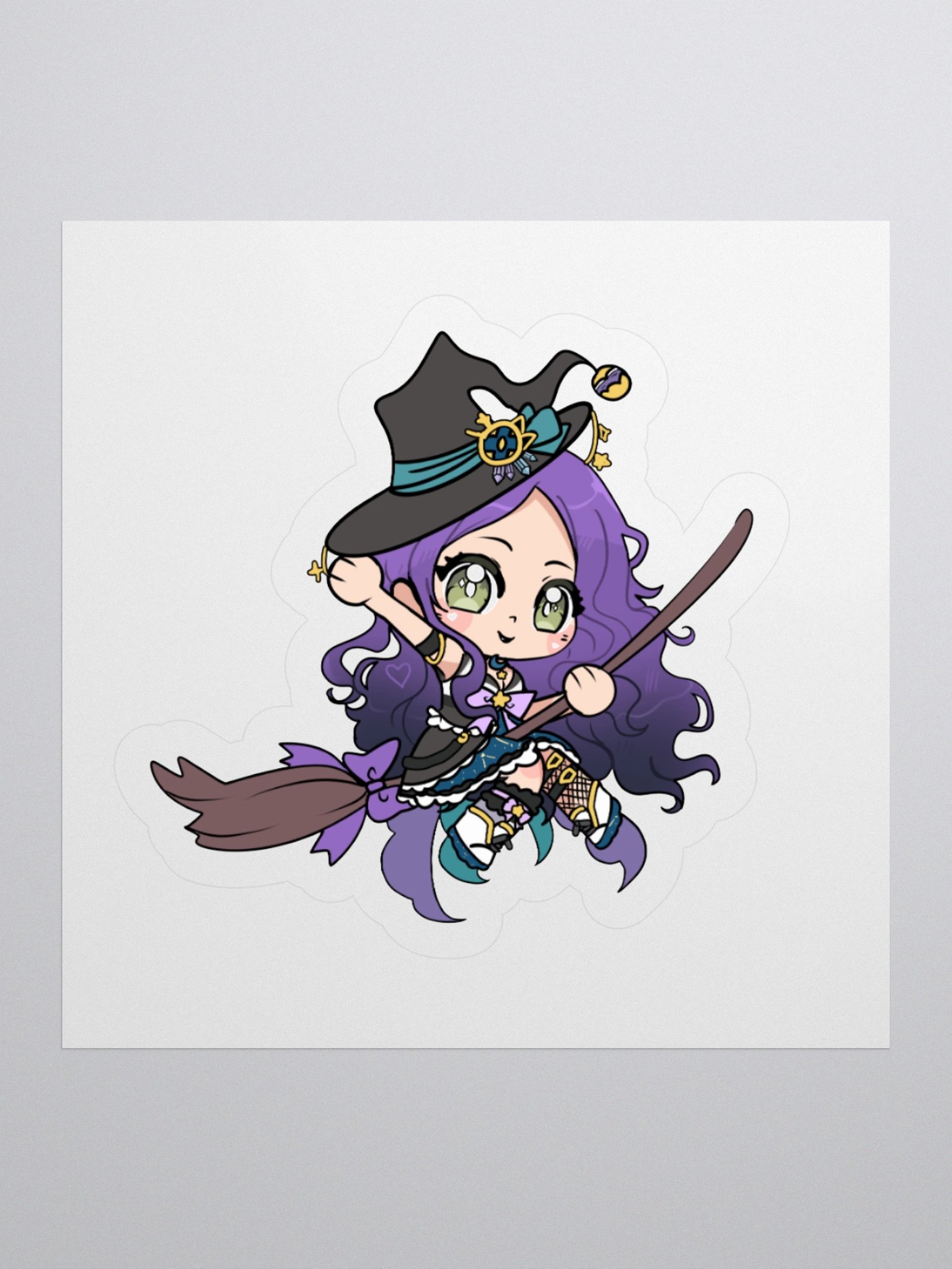 "Chibi Flying Broomstick" Constellation Sorceress Starfire Sticker product image (2)