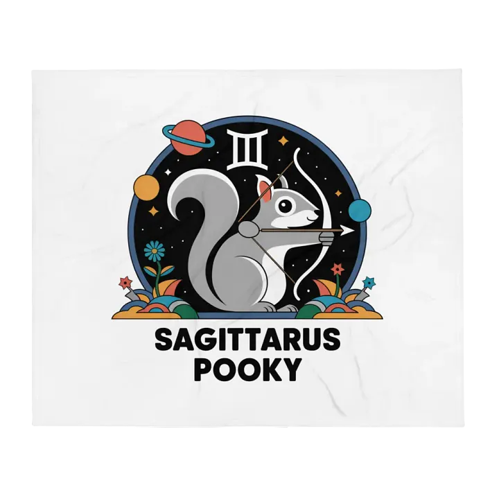 Ultra soft and plushy blanket: Sagitarius Pooky, Sky, planets and flowers product image (2)