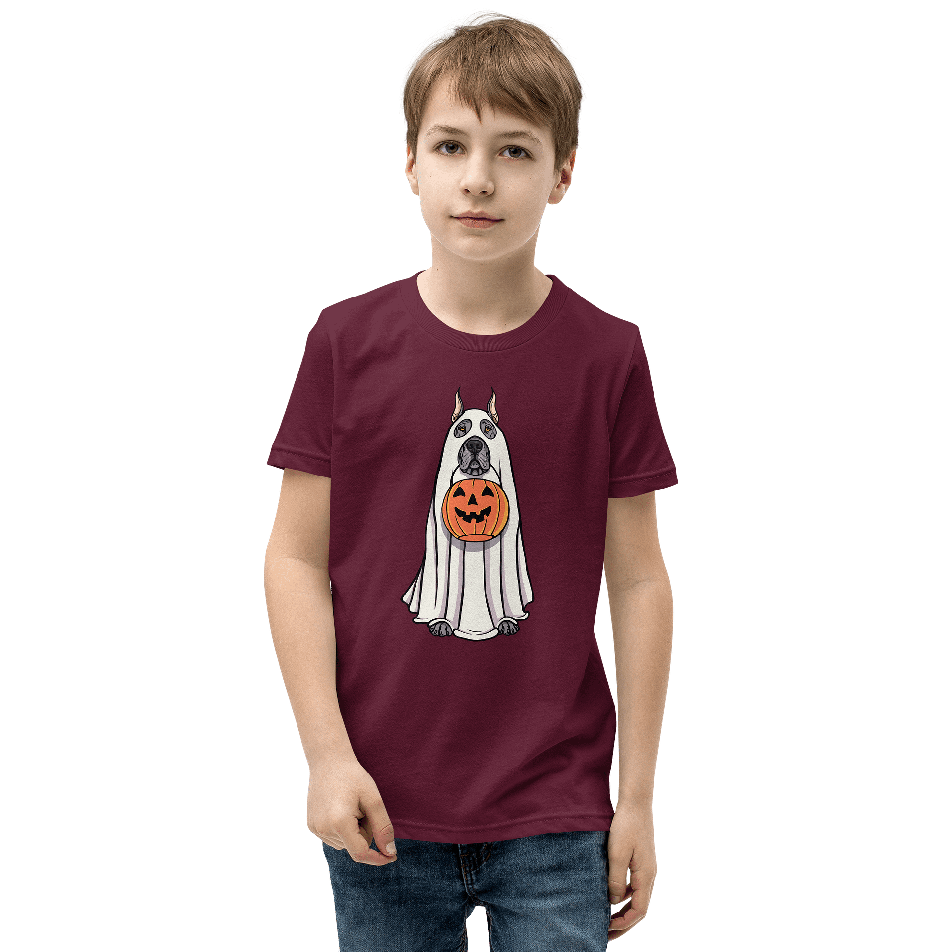 Halloween Great Dane(Gray, Cropped Ears) Youth T-Shirt product image (1)