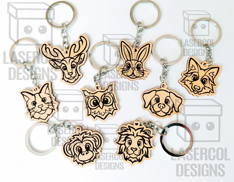 Cute Animal Keychains - Laser Cut Files product image (7)