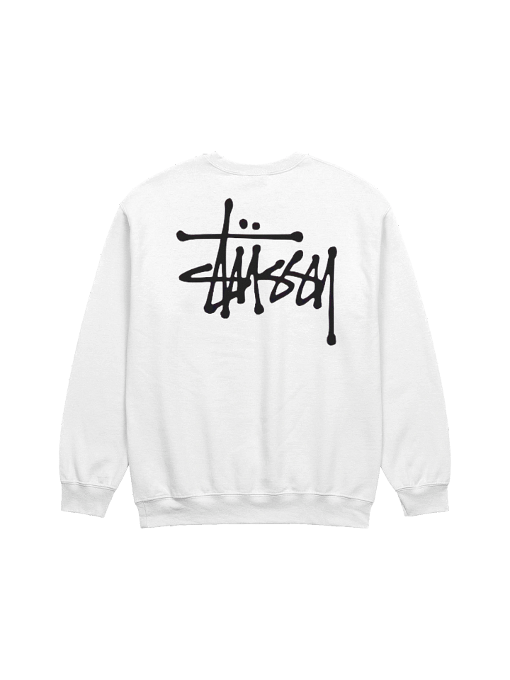 BASIC WHITE STÜSSY CREW PIGMENT DYED product image (1)