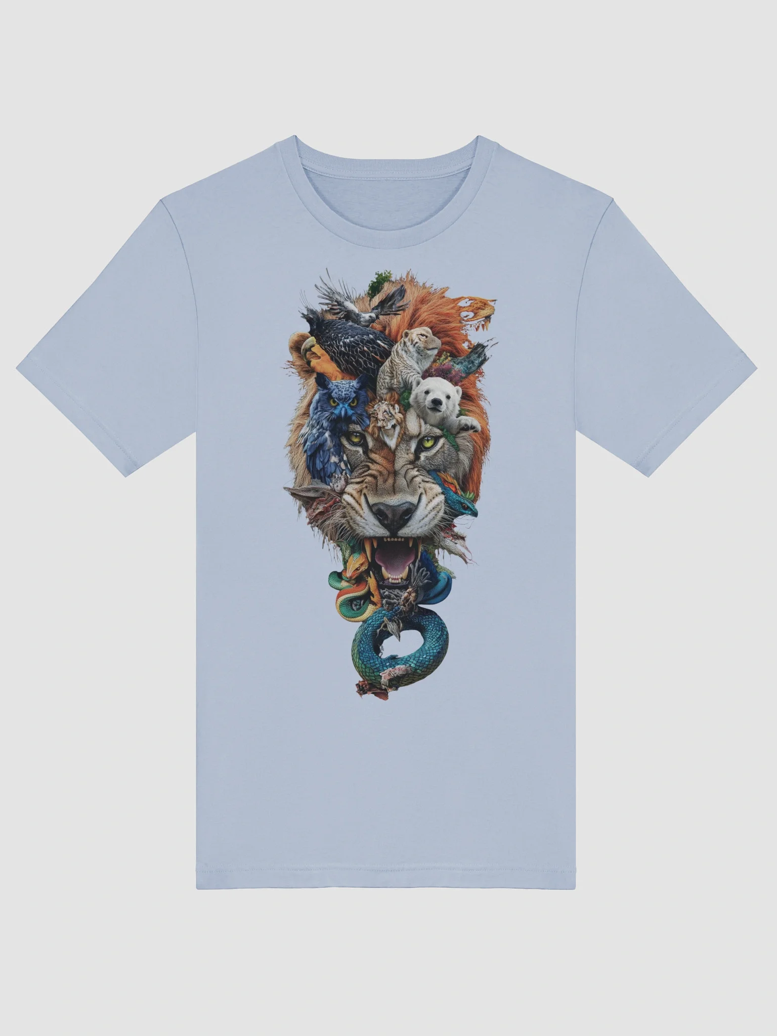 Majestic Animal Collage with Lion, Birds, and Marine Life T-Shirt product image (25)