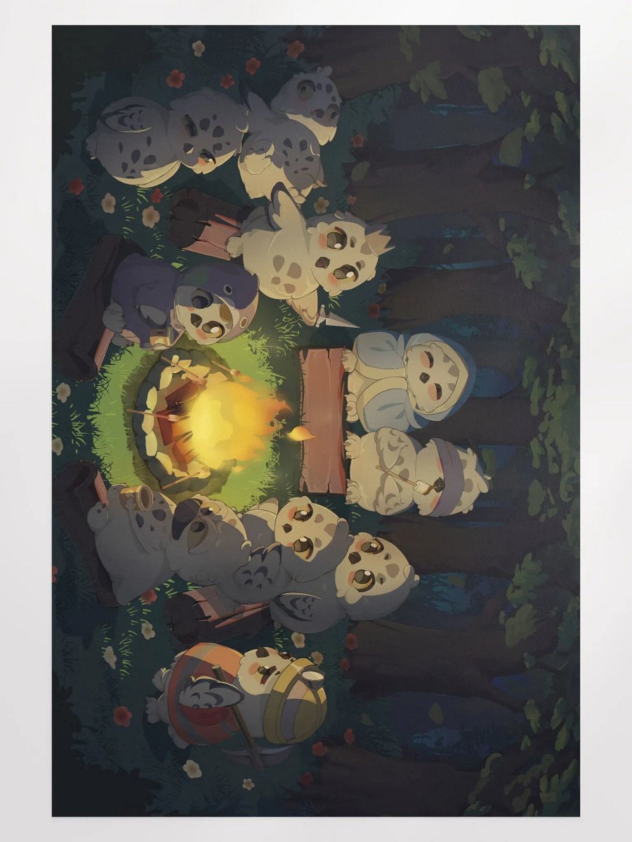 Owl and Friends - Camp Fire (24 x 36) product image (1)