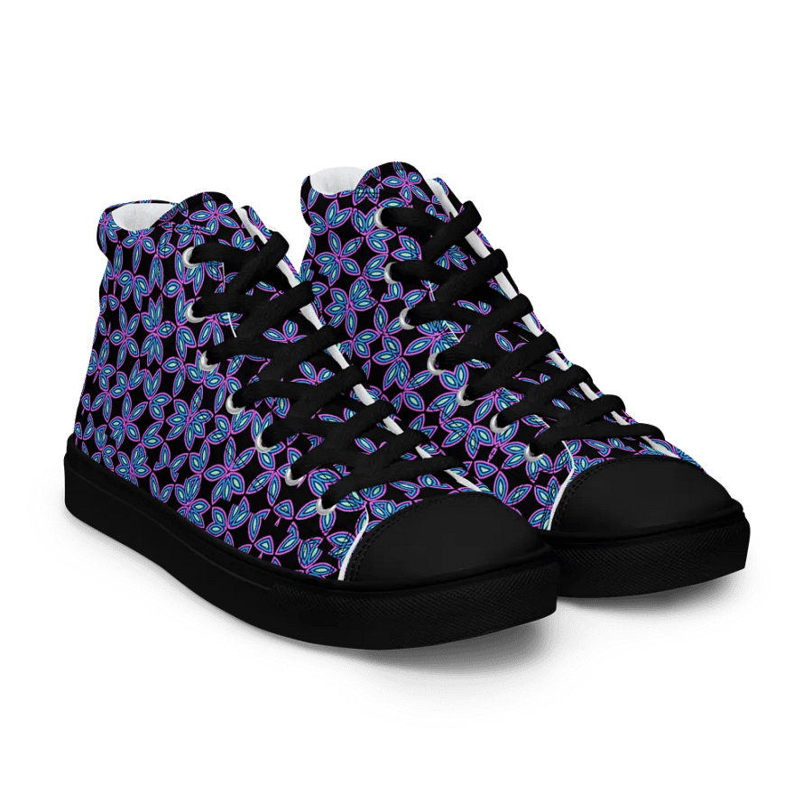 Floral Geometry High Top Canvas Shoes product image (9)