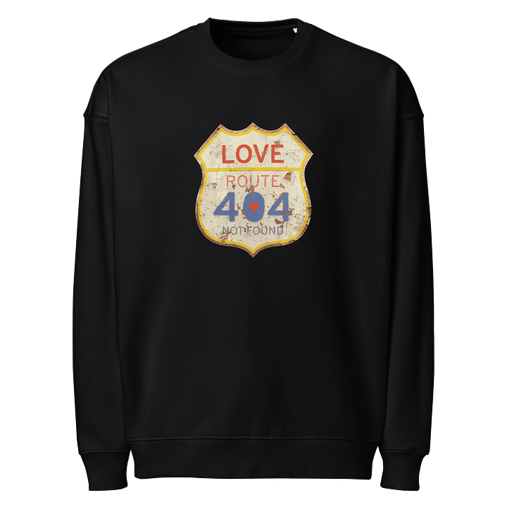 Retro Love 404 Not Found (Front Print) Organic Oversized Unisex Sweatshirt product image (1)