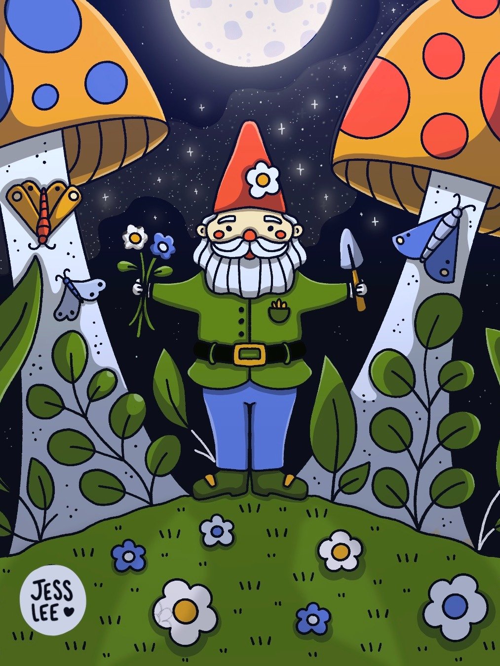 Garden Gnome Coloring Page - Digital Download product image (1)