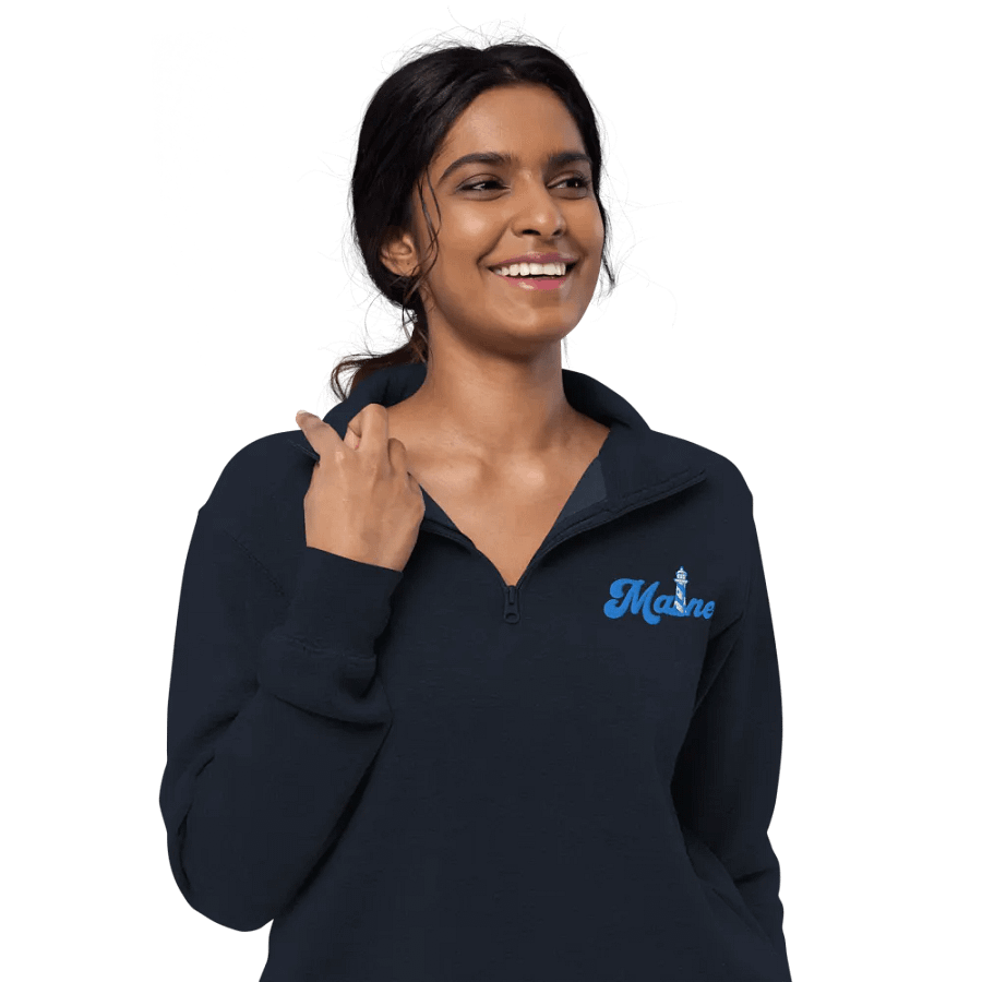 Maine Lighthouse Embroidery Half Zip product image (26)