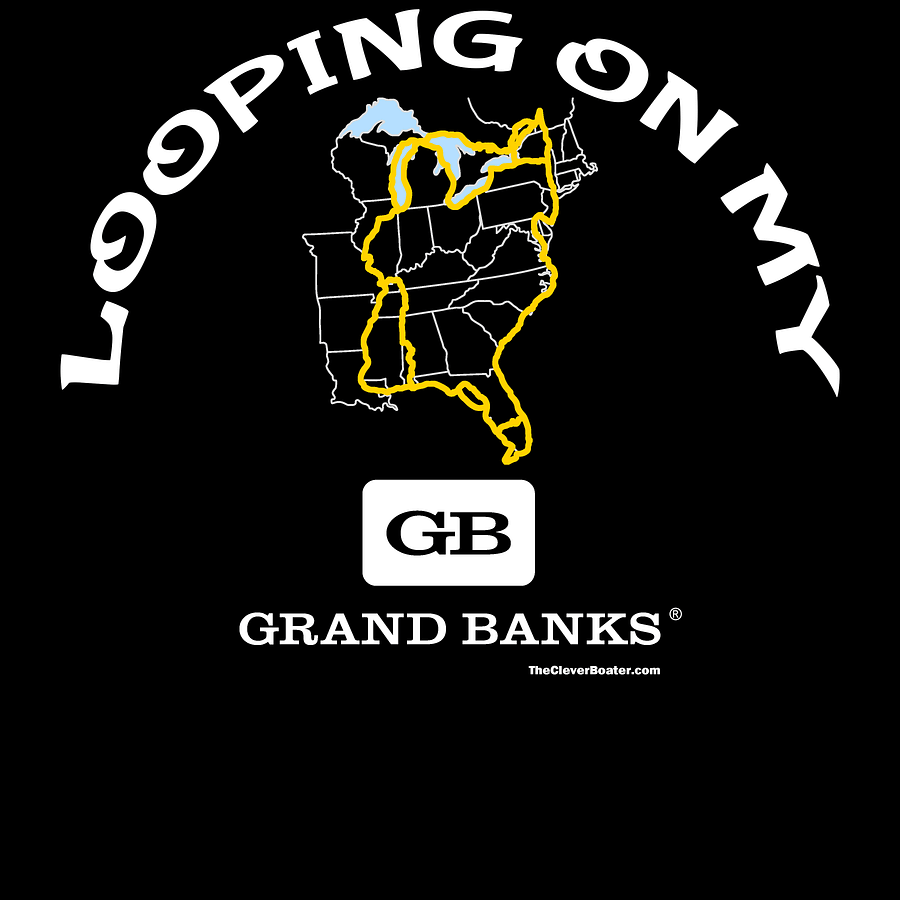 Looping On My Grand Banks - T-Shirt - Dark Shirt w/White Logo product image (5)
