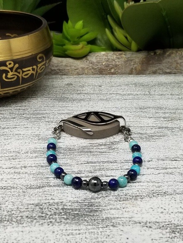 Empath Bracelet | Lapis Lazuli, Hematite & Amazonite | Handmade Accessory for Bellabeat Leaf Urban & Ivy product image (1)