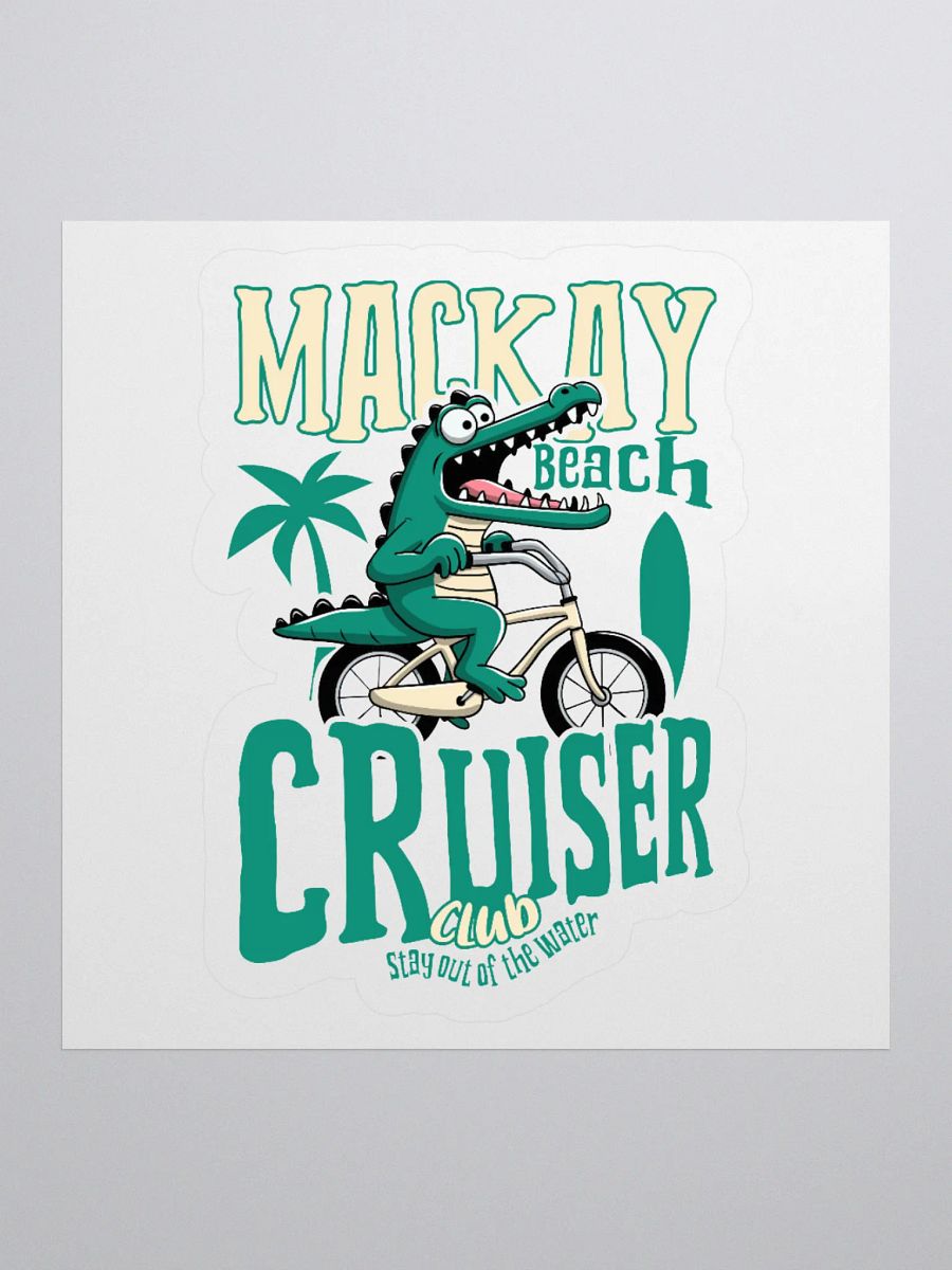 Mackay Beach Cruiser Crocodile Sticker – Funny Bicycle Sticker | Mackay Beach Vibes product image (1)