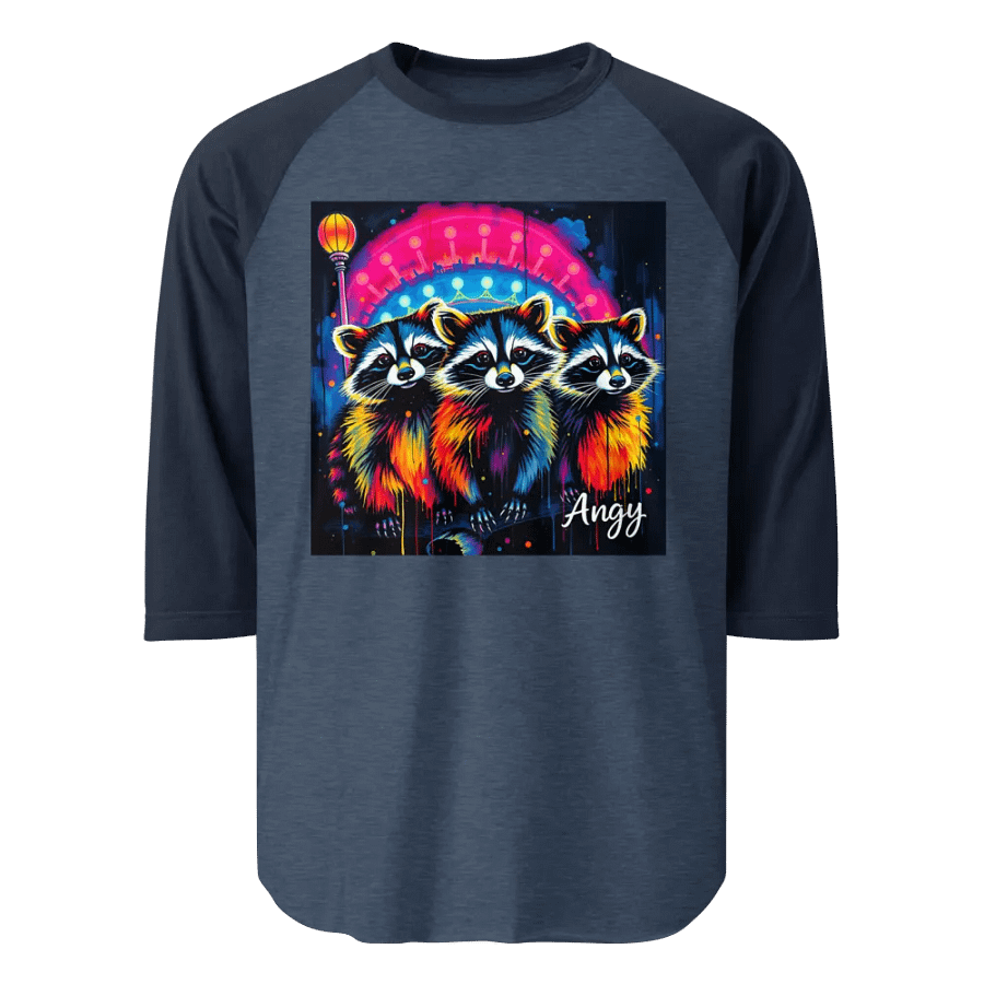 Neon Raccoon Trio Raglan Tee product image (1)