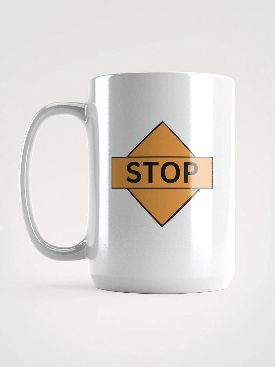 Bold Stop Sign White Glossy Mug product image (6)