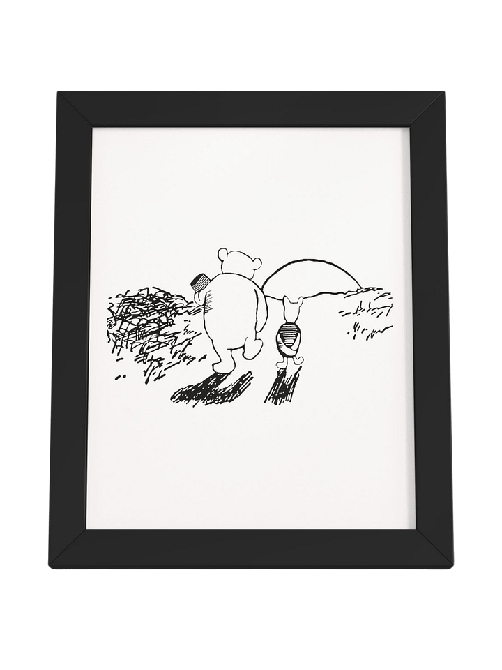 Pooh Bear and Piglet Walking and Sunset Framed Artwork product image (1)