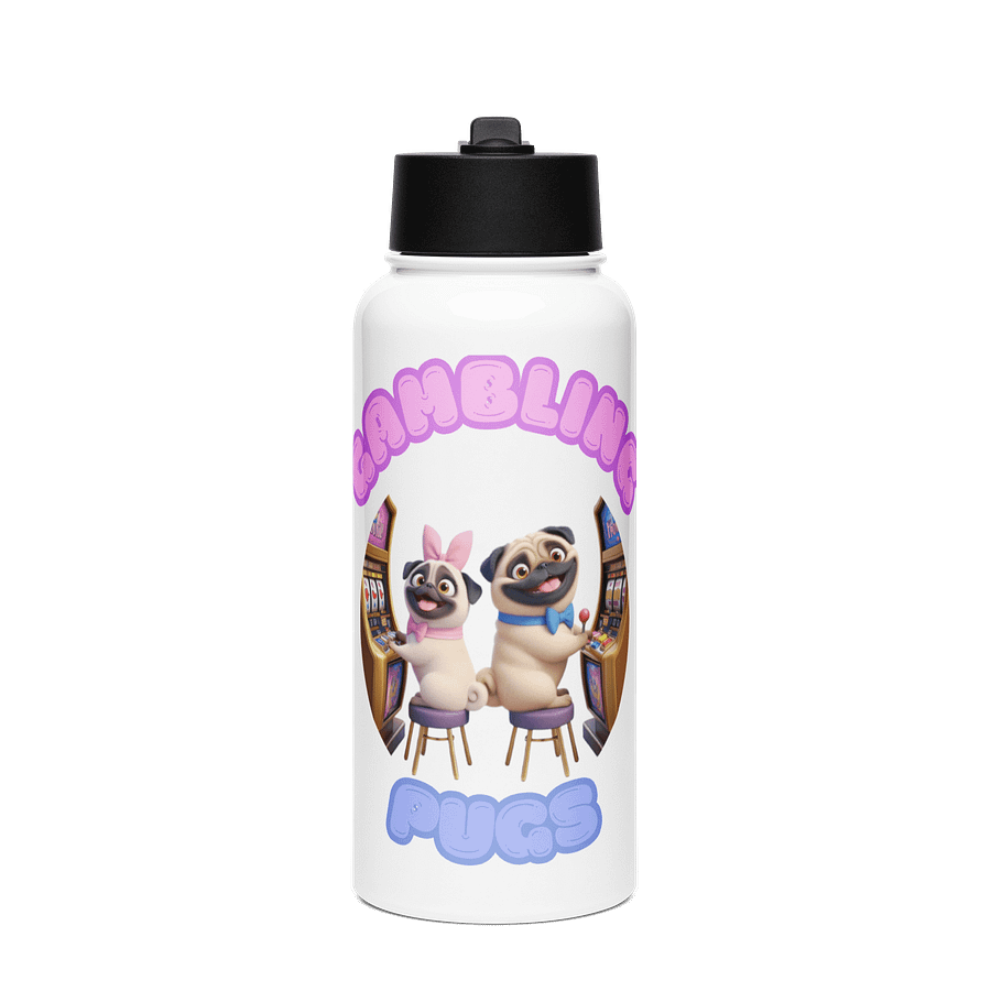 Pug Luck Stainless Steel Water Bottle product image (1)