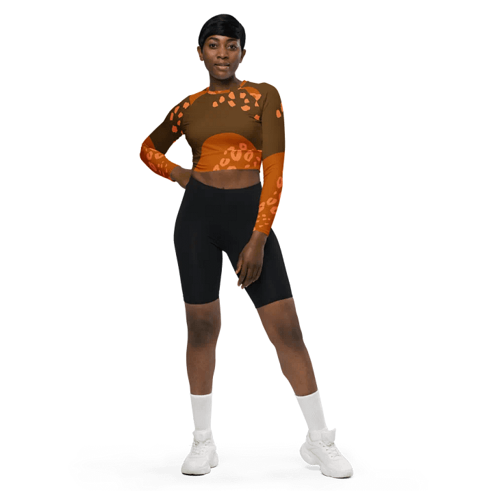 Orange Dynamic Animal Print Crop Top product image (1)
