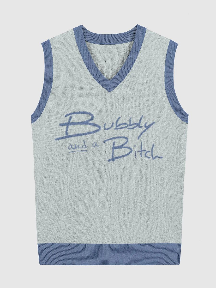 Bubbly and a B*tch (lg. design, duotone blue) knitwear vest product image (4)