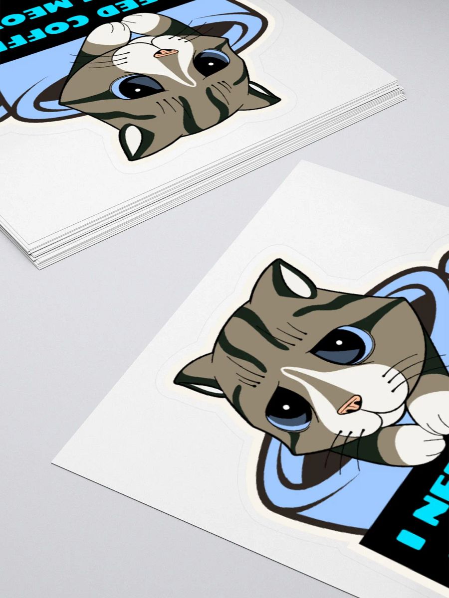 I Need Coffee Right Meow! - Kiss Cut Stickers product image (4)
