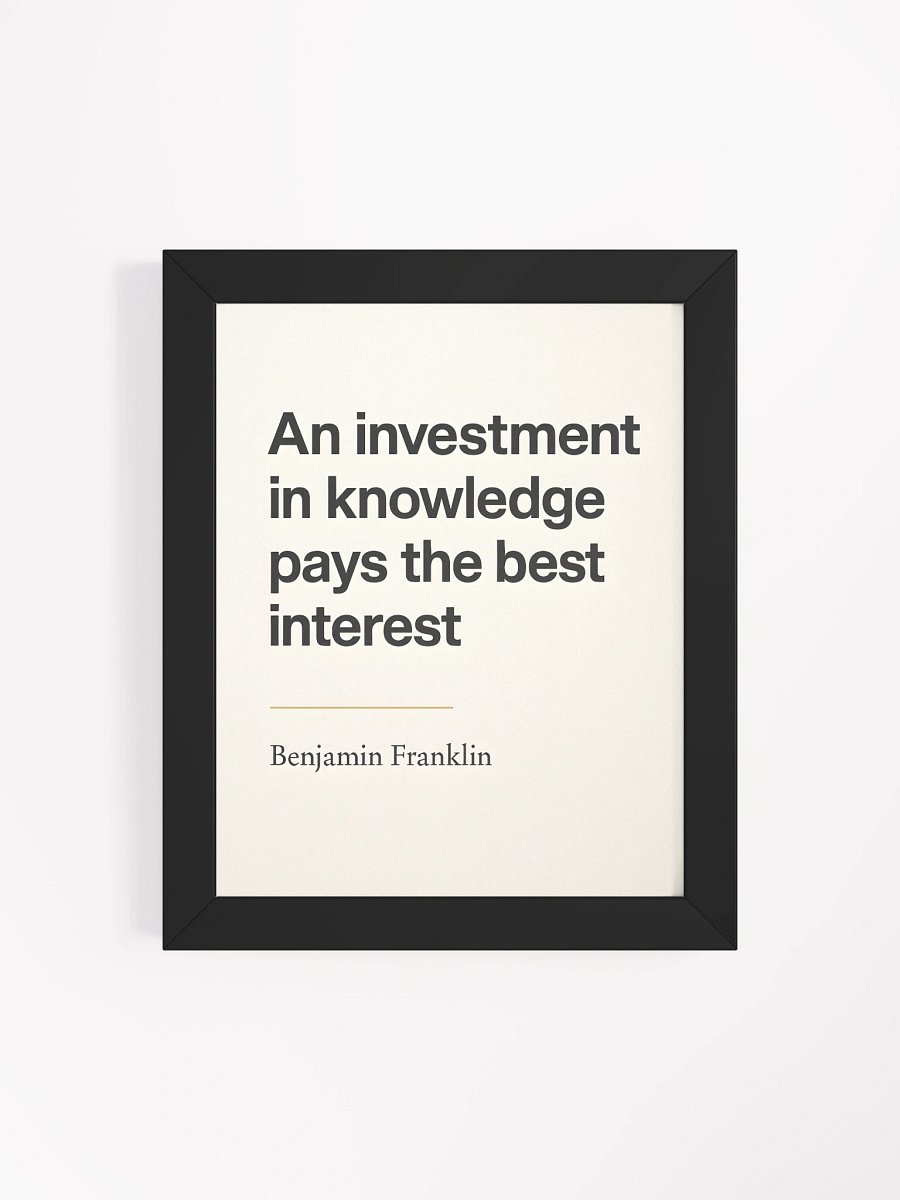 Póster educativo minimalista con sabiduría de Benjamin Franklin product image (4)