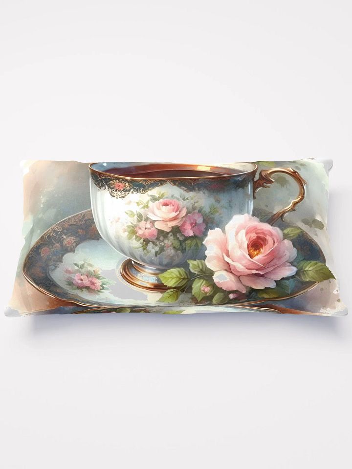 Floral Vintage Rose Teacup Pillow product image (1)