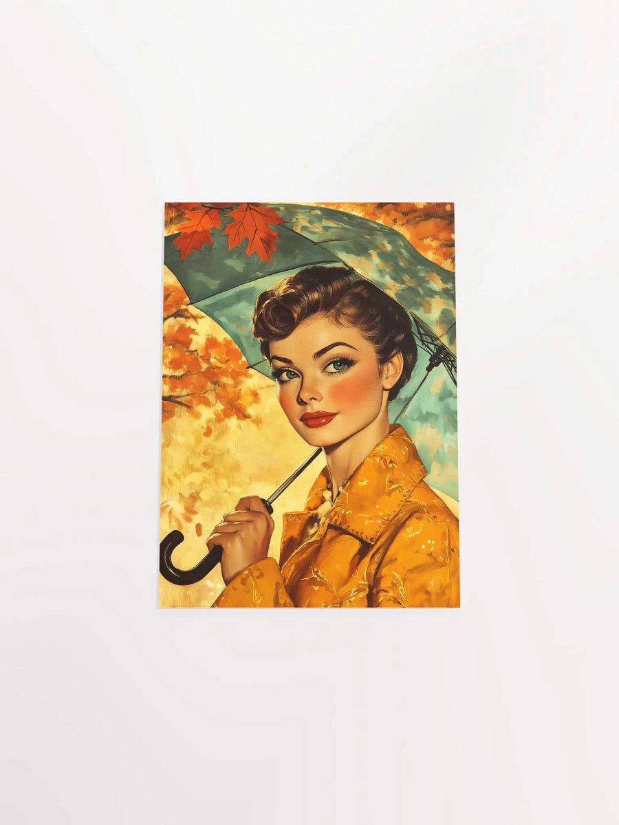 Rainy Day Chic Retro Poster - Nostalgic Autumn Classic Art Print product image (43)