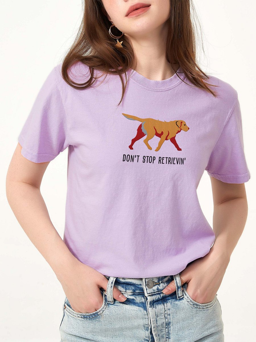Don't Stop Retrievin' T-Shirt(Embroidered) of a Chesapeake Bay Retriever(Tan) product image (2)