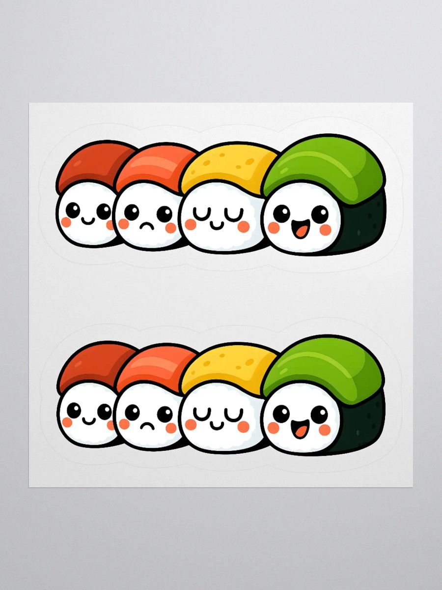 Double Rainbow Roll Cute Sushi Stickers product image (1)