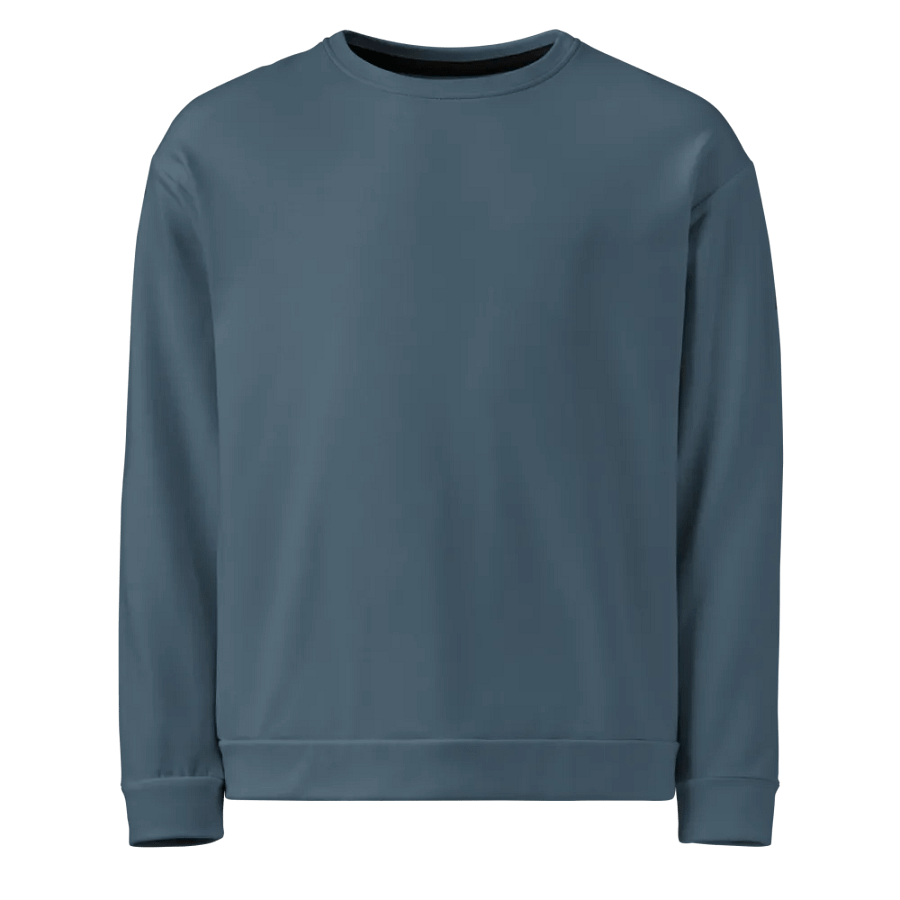 Plain Dark Greyish Blue Soft Summer Unisex Recycled Polyester Heavyweight Premium Sweatshirt by Treasure Pie product image (1)