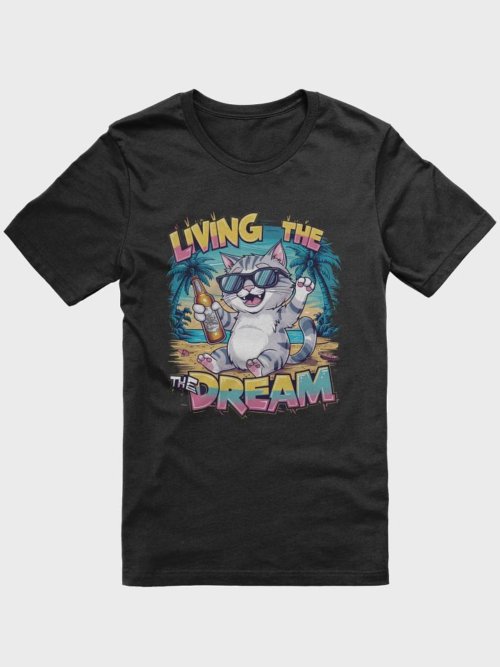 Living the dream life T-shirt, vacation retro cat shirt, summer cat tee gift product image (1)