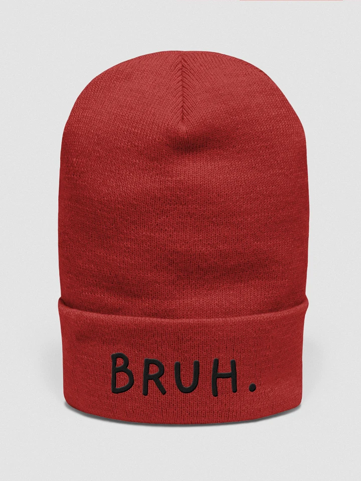 bruh cuffed beanie - black font product image (11)
